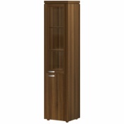 Шкаф узкий высокий комбинированный со стеклом в деревянной раме (правый/без боковых панелей и топа) Милан МЛ-2.1+МЛ-8.0Пр+МЛ-8.3Пр