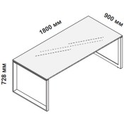 Стол руководителя стеклянный 180 см с опорами-рамками 5-th Element 153 921/ 153 934