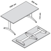 Стол со складными ножками 180х80 см Oyo  175638
