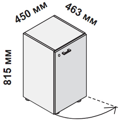 Шкаф низкий с одной правой дверью с замком 5-th Element 114803