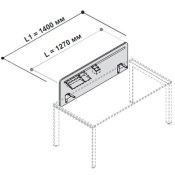 Настольный экран для стола 140 см Меламин с пазами Oyo  175484