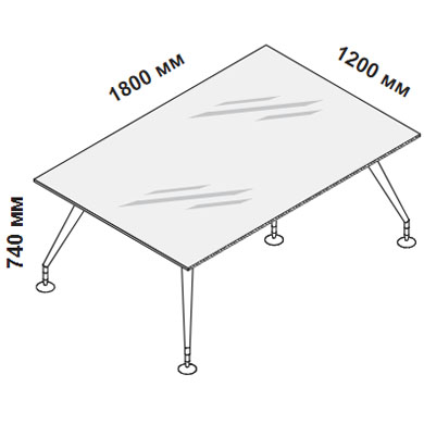Стол для переговоров 180 см Стекло опоры хром Enosi Evo 156416