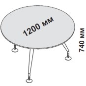 Стол круглый для переговоров 120 см МДФ с окрашенными опорами  Enosi Evo 156376