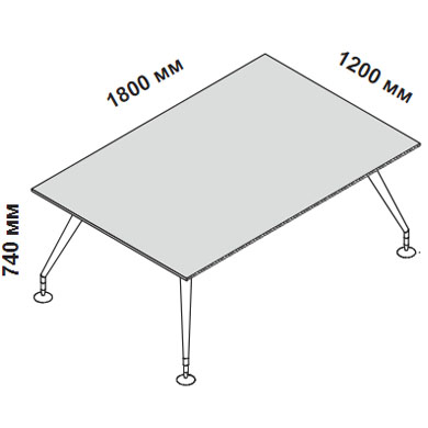 Стол для переговоров 180 см МДФ опоры хром Enosi Evo 156351