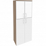 Шкаф высокий закрытый с белым стеклом в раме Onix Direct O.ST-1.7R white
