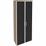 Шкаф высокий закрытый с черным стеклом в раме Onix Direct O.ST-1.10R black