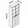 Шкаф высокий с двумя деревянными и двумя стеклянными дверьми с замком  5-th Element 114778