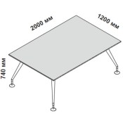 Стол для переговоров 200 см МДФ опоры хром Enosi Evo 156352