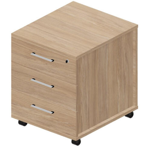 Тумба мобильная 3 ящика стандартные колёсные опоры ручки - хром  Artwood Executive EMP3B Artwood Executive