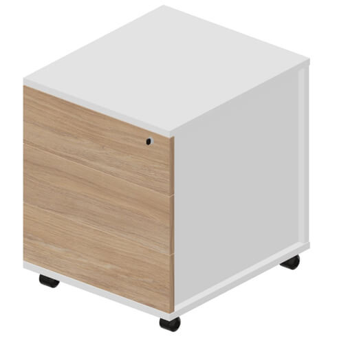 Тумба мобильная 3 ящика стандартные колёсные опоры без ручек  UMP3B Artwood