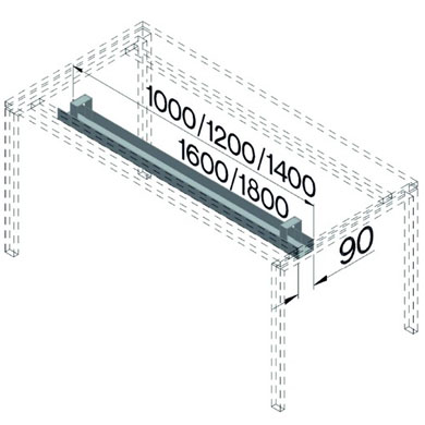 Кабель-канал узкий для стола 160 см Metal System МК-0160