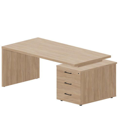 Стол руководителя 180 см на опорной тумбе 3 ящика (правый) Norman NR180T3D