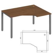Эргономичный стол правый 140 см TDM322153