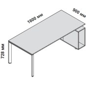 Стол руководителя 160 см на П-образных опорах и тумбой 5-th Element 153891