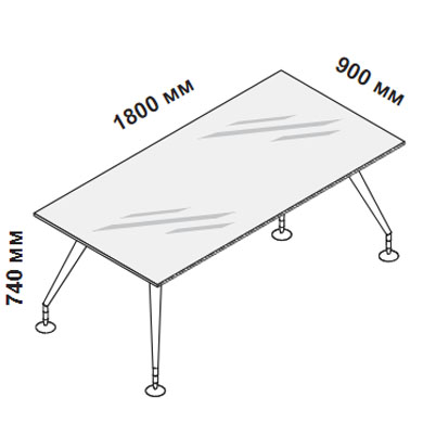 Стол 180 см Стекло с окрашенными опорами  Enosi Evo 156401