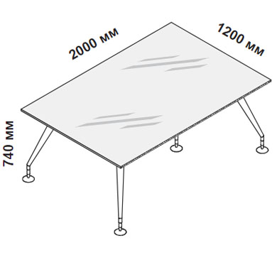 Стол для переговоров 200 см Стекло с окрашенными опорами Enosi Evo 156417