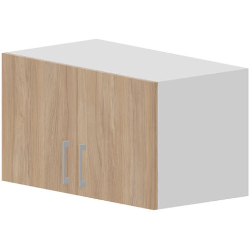 Антресоль для документов (2 двери, без полок, ручки - алюминий) OMAS450