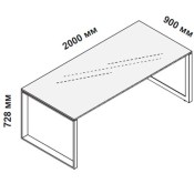 Стол руководителя стеклянный 200 см с опорами-рамками 5-th Element 153 922/ 153 935