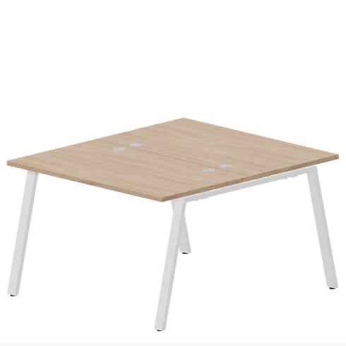 Составной стол на 2 рабочих места 118х156,6 см (4 громмета) ARN2TG128