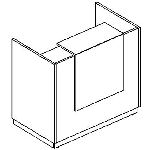 Стойка ресепшен прямая (полка высокая) с подсветкой А4 9837