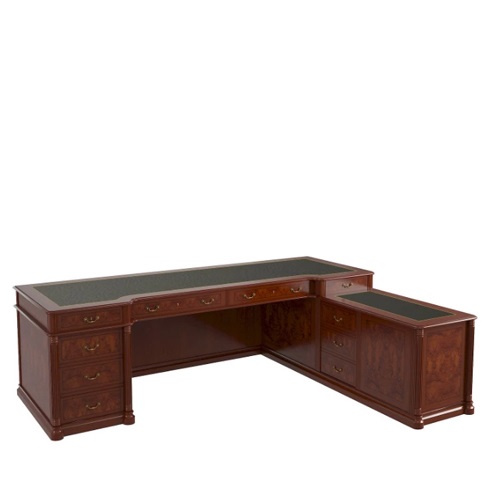 Стол руководителя, левый (кожа), матовый 01101