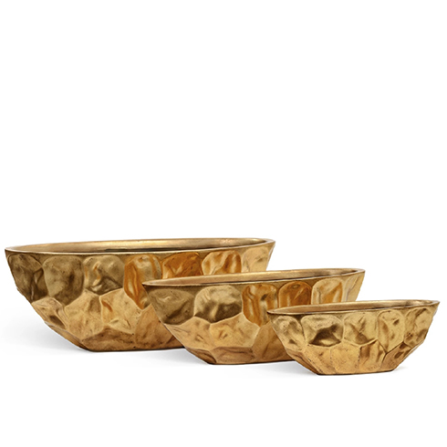 Кашпо Effectory Metal высокая лодка Design Crumple 41 см