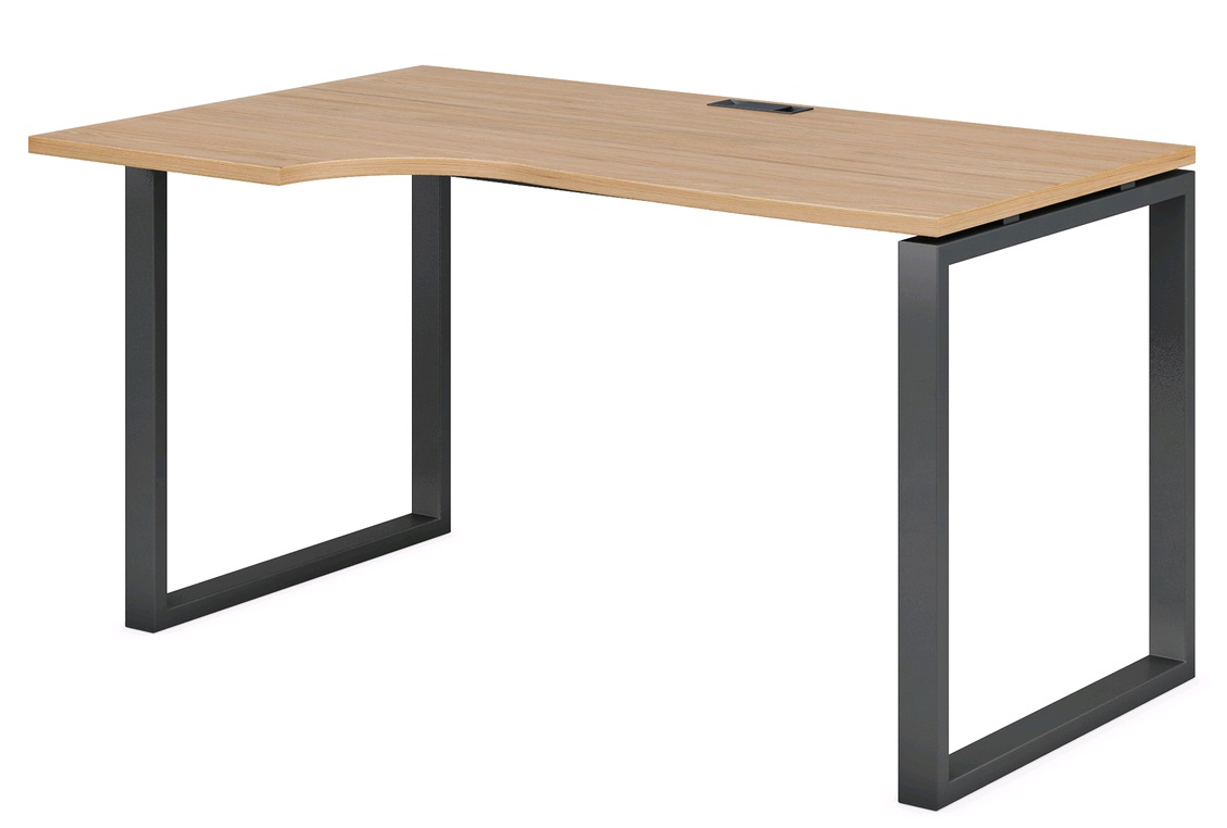 Стол криволинейный левый на О образном м/к 60х30 гл., 140 см EVOLUTION EVL106SX/О/60*30 