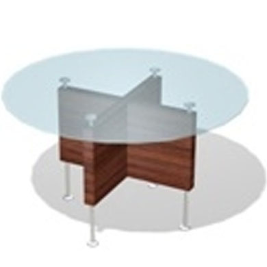 Стол для переговоров "круглый" 160 см- столешница из прозрачного стекла Prima Sinfonia PSMC01515BL