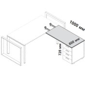 Столешница приставная под опорную тумбу 100 см 5-th Element 153019