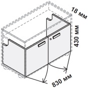 Двери и боковины для шкафа 873 мм  173193