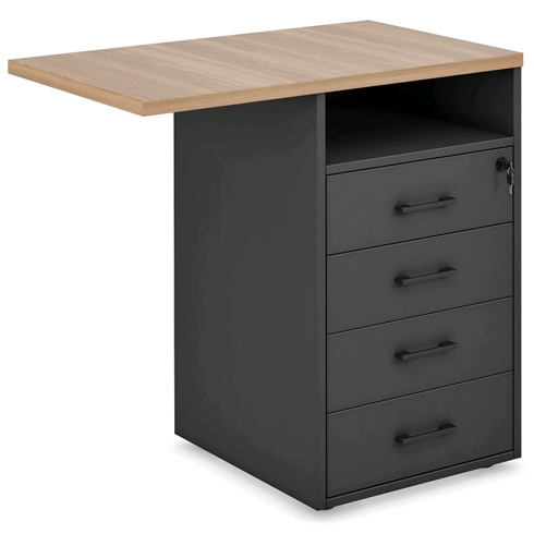 Тумба приставная 4 ящика 790х475 (для криволинейных столов) EVOLUTION EVL309