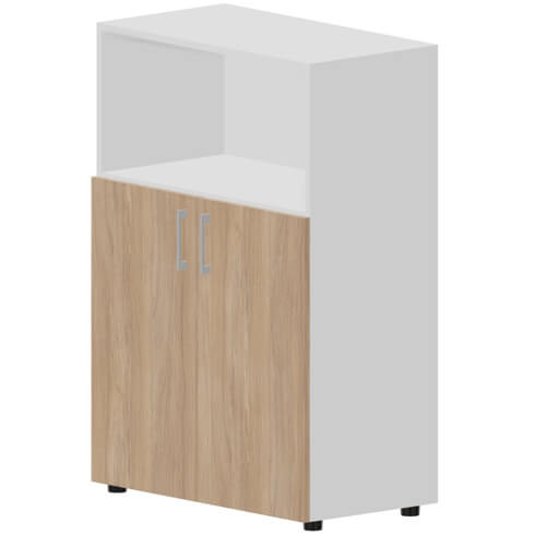 Шкаф средний закрытый с нишей (ручки - алюминий) OMMS568