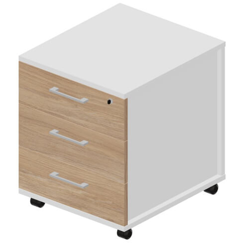 Тумба мобильная 3 ящика усиленные колёсные опоры ручки - алюминий   OMP3S Artwood