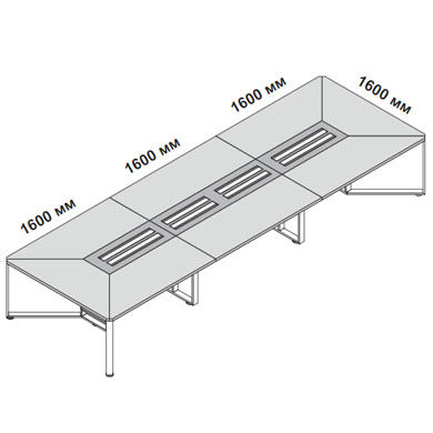 Стол для переговоров 480х160 см на 16 человек прямоугольный I-Meet 146551
