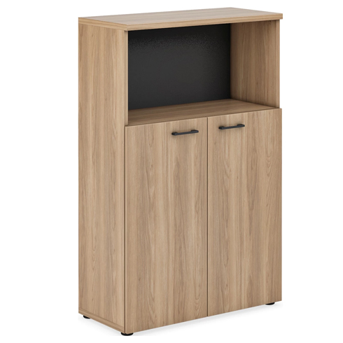 Шкаф для документов средний с глухими фасадами и открытой нишей EVOLUTION EVL417