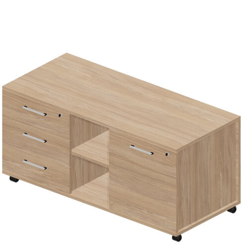 Тумба мобильная сервисная левая стандартные колёсные опоры, ручки - хром Artwood Executive EMU1253BG Artwood Executive