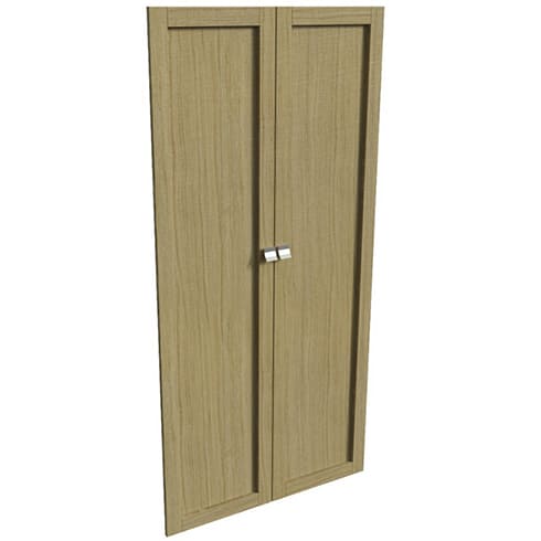 Наполнение двухстворчатого шкафа с деревянными дверьми и вешалкой Lion white 25552