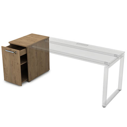 Тумба опорная приставная с выкатной секцией 70 см 9Т.008