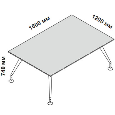 Стол для переговоров 160 см МДФ с окрашенными опорами Enosi Evo 156350