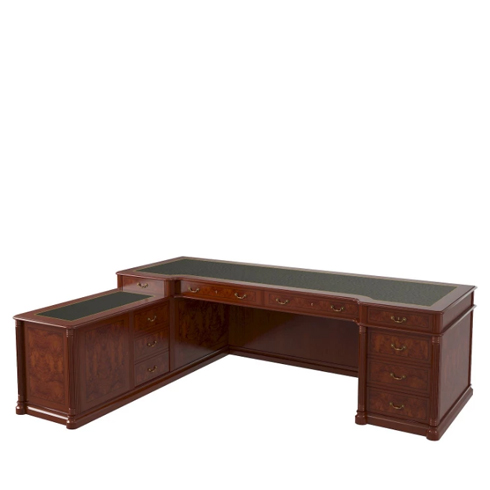 Стол руководителя, левый (кожа) матовый 01102