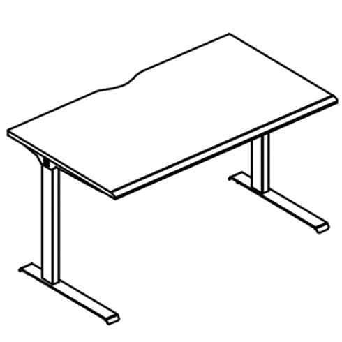 Стол 100 офисный на металлокаркасе МL 1 скос МР А2 022.02