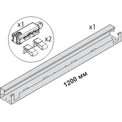 Кабель-канал для столов с П-опорами 120 см Up Las 150120