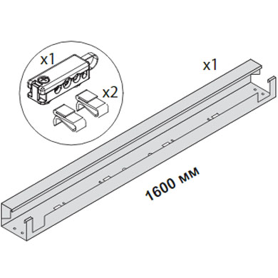 Кабель-канал для столов с П-опорами 160 см Up Las 150122