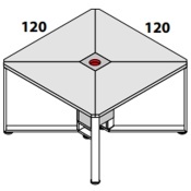 Стол для переговоров 120х120 см на 4 человека квадратный 146514