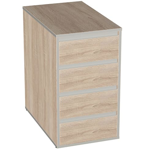 Тумба приставная (700 мм) 4 ящика с ц/з Vita V - 3.3ц/з