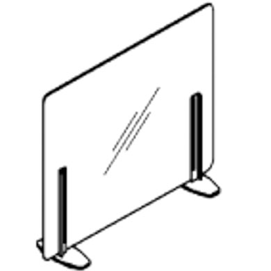 Надставка на стол без выреза стекло 900х4х400 мм EP.SNS-90-40