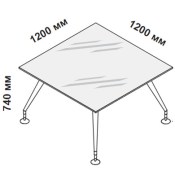 Стол для переговоров 120 см Стекло опоры хром Enosi Evo 156421