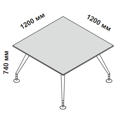 Стол для переговоров 120 см МДФ с окрашенными опорами  Enosi Evo 156374