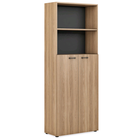 Шкаф для документов ( низ средние фасады, верх открытый) 800х2050 см EVOLUTION EVL406