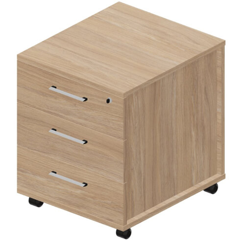 Тумба мобильная 3 ящика усиленные колёсные опоры, ручки - хром  Artwood Executive EMP3S Artwood Executive